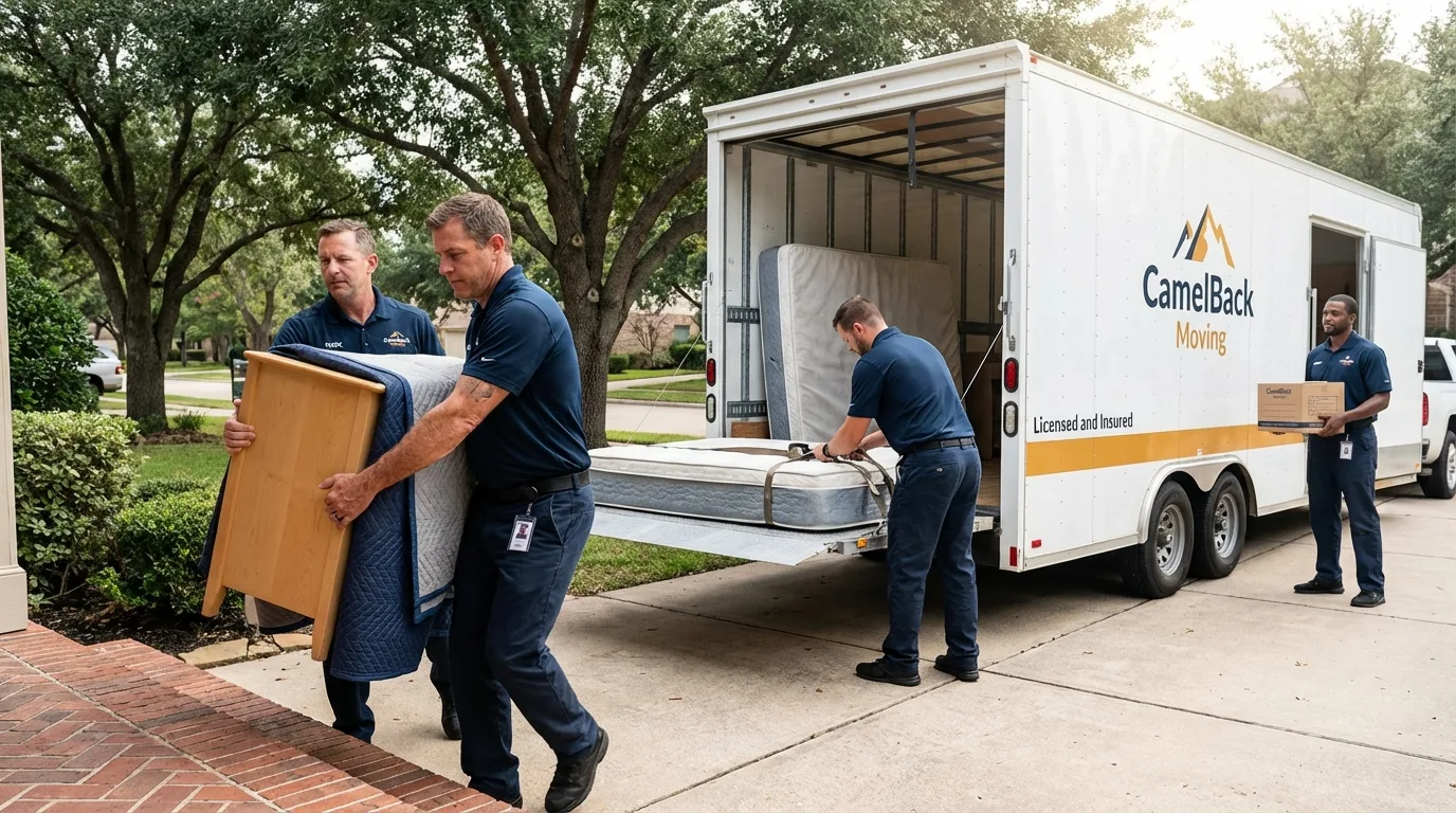 Crew loading residential truck for cross-state move from Vienna, GA