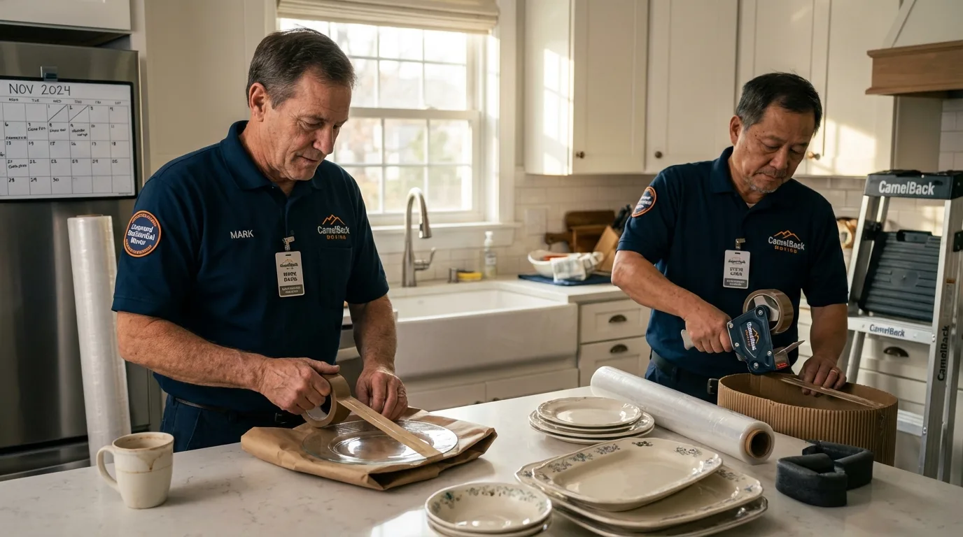 Professional crew packing kitchen dishware in Vienna, GA